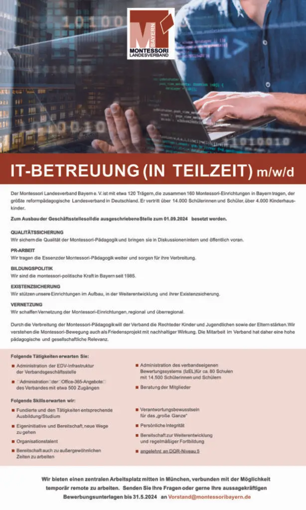 Stellenanzeige IT Betreuung